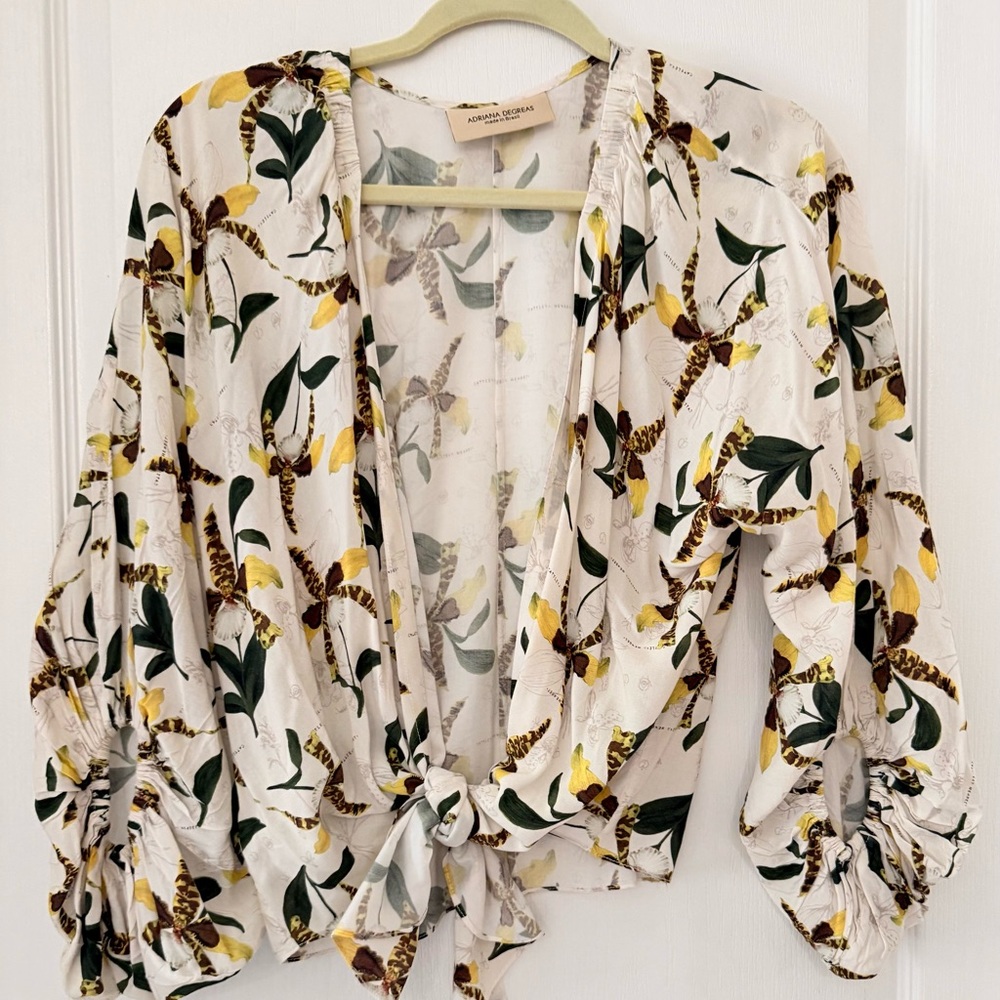 Orchid Print Viscose Blouse – Adriana Degreas, M